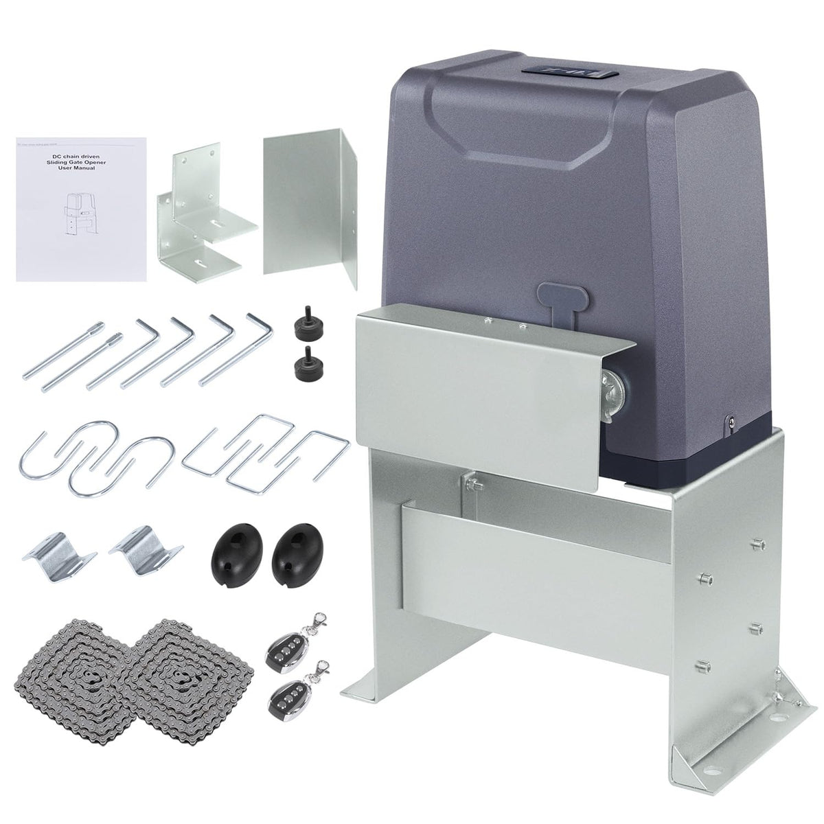 CO-Z 3300 lb Automatic Sliding Gate Opener with 2 Remote Controls, Electric Rolling Driveway Fence Slide Gate Motor, Complete Gate Operator Hardware Security System Kit for Sliding Gate Up to 40 Feet