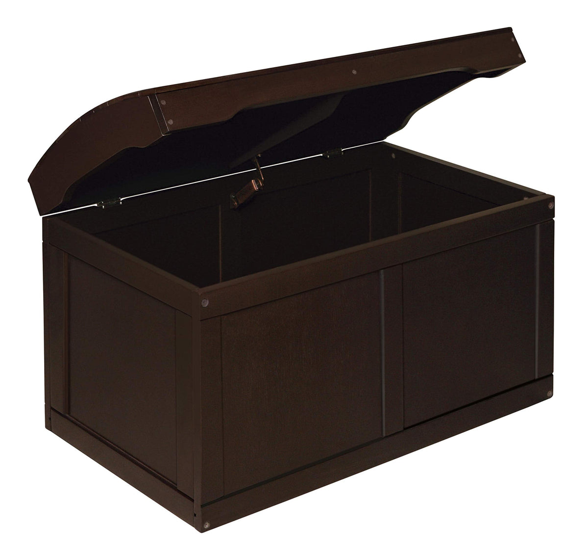 Badger Basket Hardwood Safety Hinge Barrel Top Toy Storage Chest, Espresso, 17x19 Inch (Pack of 1) (01345)