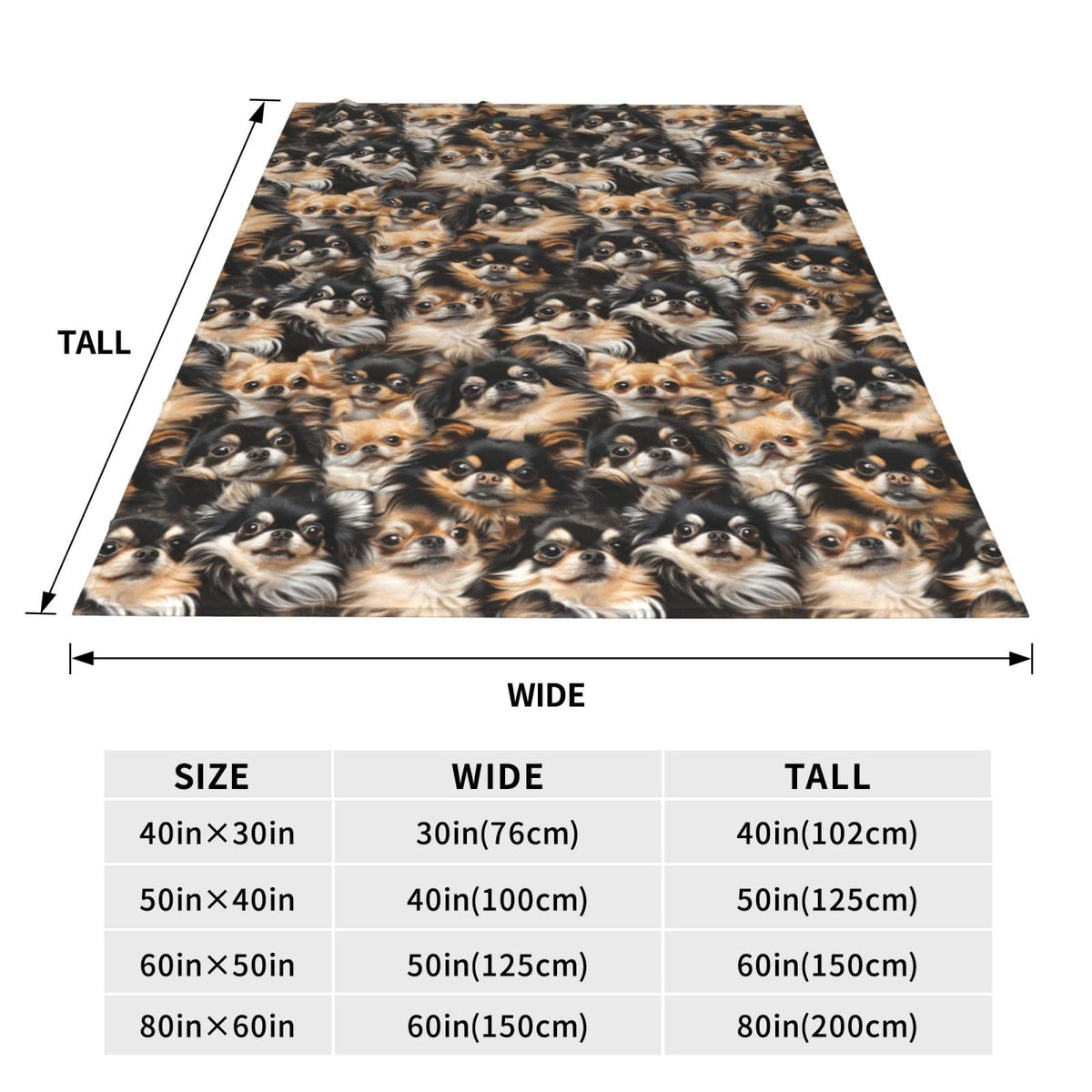 TZJCCMAY Chihuahua Blanket for Kids Women Adults, Dog Lover Throw Blankets, Soft Lightweight Fleece for Bed Sofa Home Living Room Decor, Birthday Gifts, 50x60in