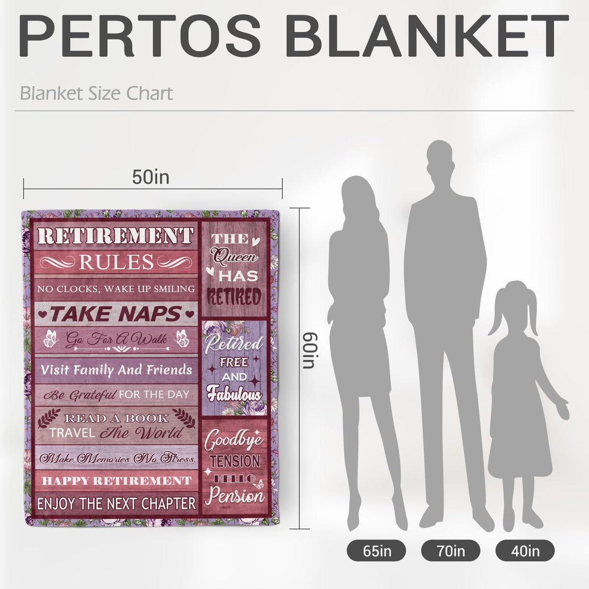Levens Retirement Gift for Woman, Best Retirement Gifts for Women 2025, 60"x50" Happy Retirement Blanket Gifts for Teacher Mom Nurse Coworkers Friends, Retirement Party Decorations Throw Blanket