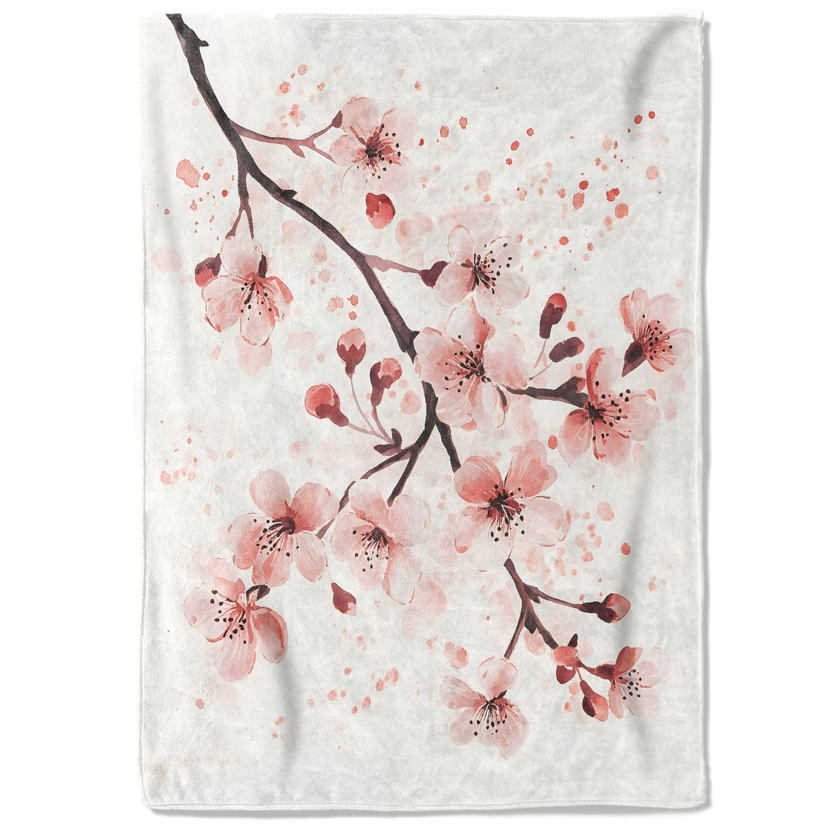 coedoaes Cherry Blossom Fleece Blanket - 50x60in Elegant Pink Flower Floral Branches Throw Blankets,Soft Cozy Lightweight, Ideal for Living Room Home Nature Decor and Kids Women Girls Spring Gifts