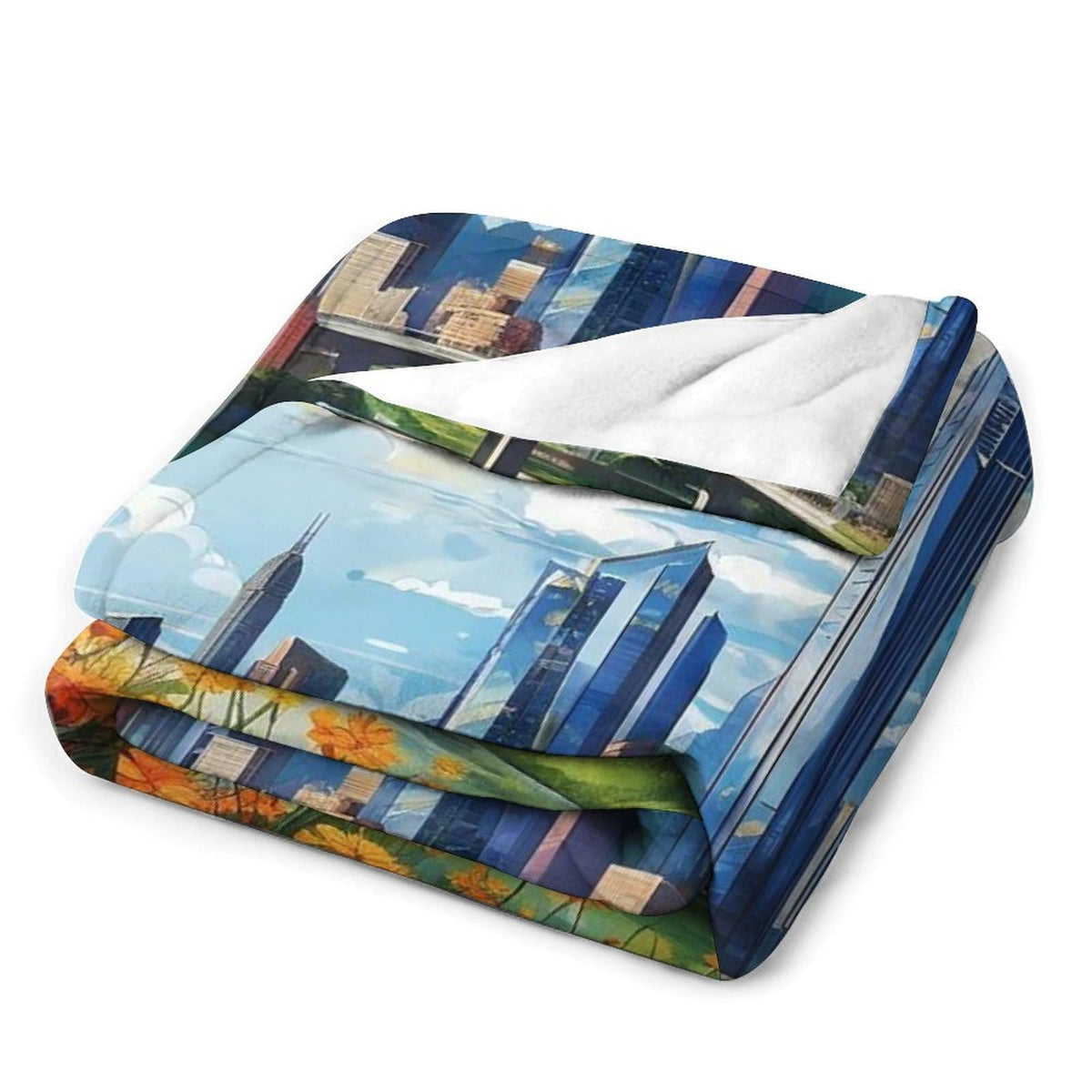 Atlanta Georgia City Skyline Landscape Abstract Blanket Soft Flannel Lightweight Blanket Outdoor Travel Carry Living Room Bedroom Sofa Decoration Gifts 50x60 Inch