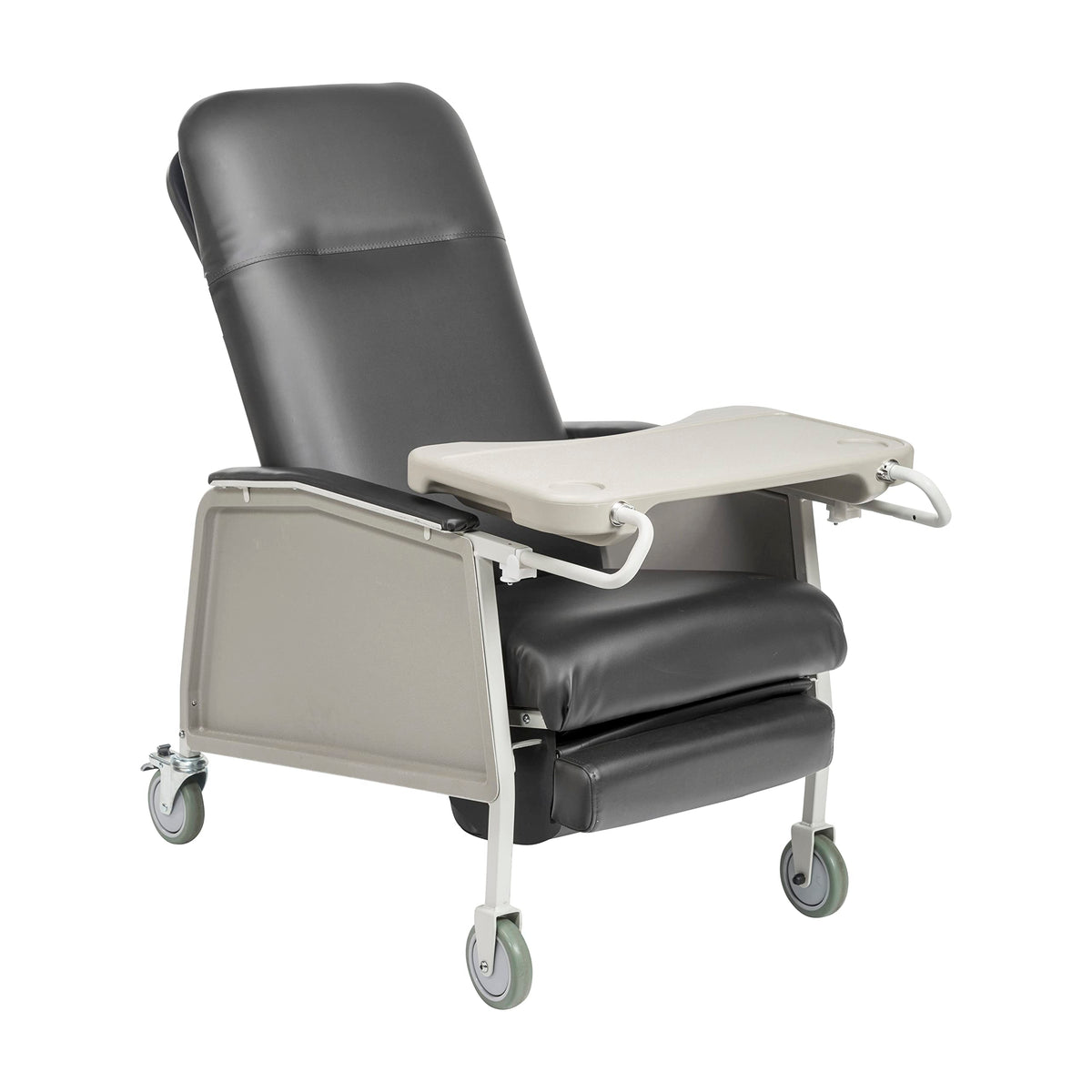 Drive Medical 3 Position Heavy Duty Bariatric Geri Chair Recliner, Reclining Clinical Chair with Armrests and Tray, Extra Wide Seat, Charcoal