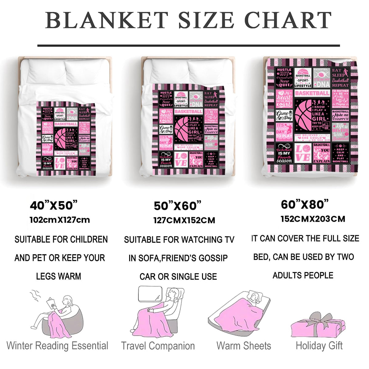 Basketball Blanket for Girls Basketball Gifts for Kids Stuff Basketballs Blankets Throw Bedding Basket Ball Gifts for Women Adults Basketball Lover Room Decor Birthday Party Decorations 50"X40"