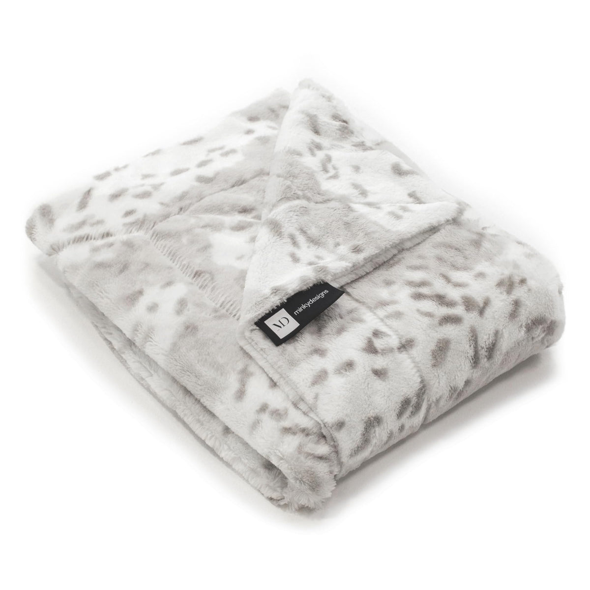 Minky Designs Arctic Lynx Minky Blanket – Ultra Soft Faux Fur Throw Blanket for Couch, Bed & Home – Fluffy, Warm & Luxurious – Posh Collection (Large, 60x72)