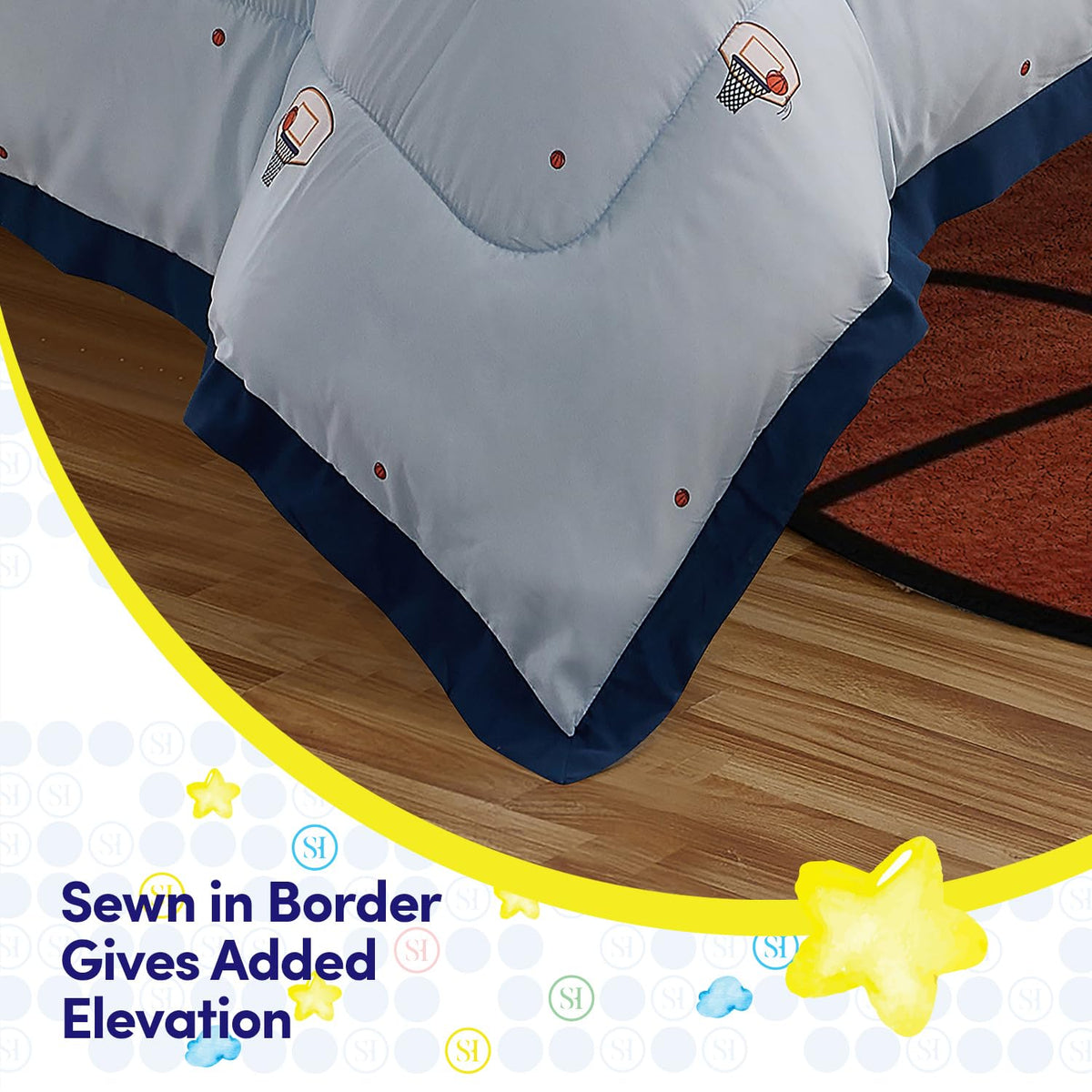 Basketball Comforter Set Twin Size – Bed in a Bag with Sheets, Pillowcases & Shams – Soft Stylish Sports Bedding – All Season Boy’s Basketball Bed Set