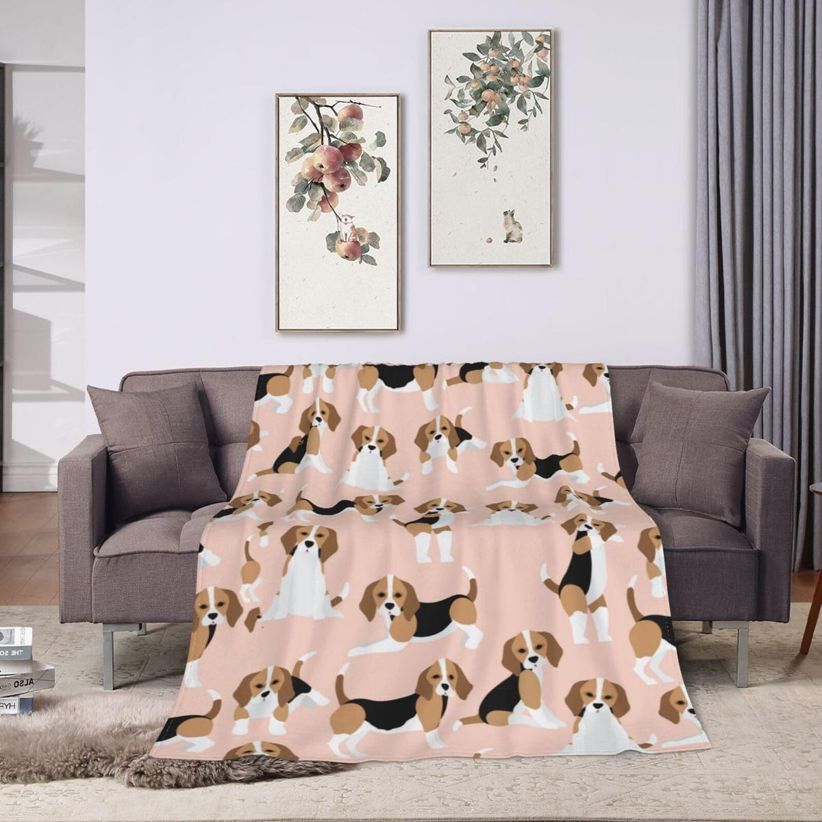 Cute Beagle Dog Blanket Soft Lightweight Throw Blankets Cozy Flannel Bed Throws for Sofa Couch Travel Home Room Bedroom Decor Gifts for Boys Girls Kids Adults 60"x50"