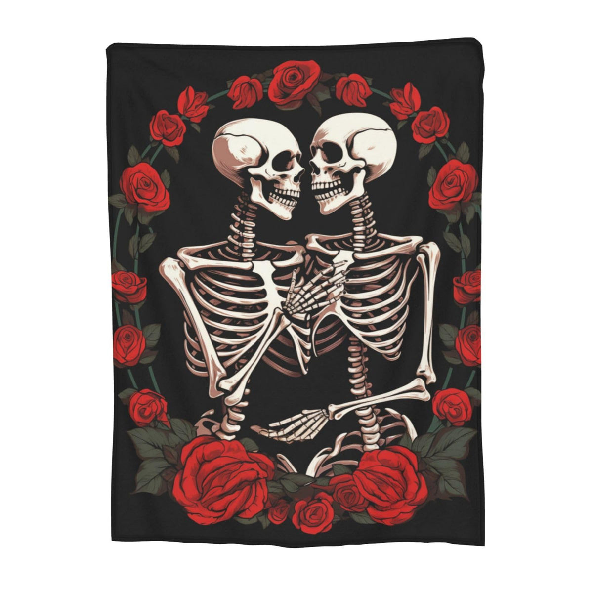 amepay Skull Lover Rose Flower Blanket Gifts for Adults Women Men Skeleton Tarot Flannel Throw Blankets Soft Fuzzy Lightweight for Home Decor Couch Bed Sofa 50x40 Inches