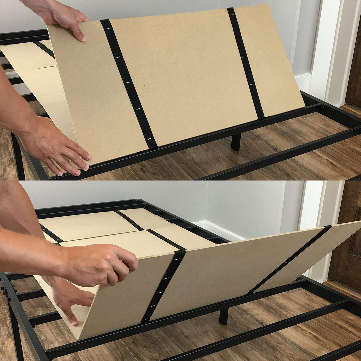 DMI Foldable Box Spring, Bunkie Board, Bed Support Slats for Support to Streamline and Minimize the Bed, No Assembly Needed, Twin Size, 60 x 30,Brown