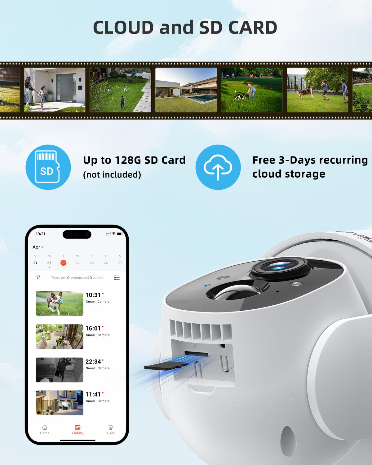 Solar Security Cameras Wireless Outdoor, 2K WiFi Cameras for Home Security, 360° PTZ Surveillance Camera with PIR, Color Night Vision, 2-Way Talk, IP66 Waterproof, SD/Cloud, Work with Alexa (2 Pack)