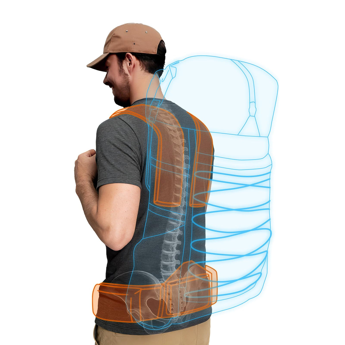 Night Cat Internal-frame Hiking Backpcack: 50L / 60L / 70L Roll Top Lightweight Travel Backpack with Rain Cover for Men Women Hiking Camping Backcpacking Orange Red