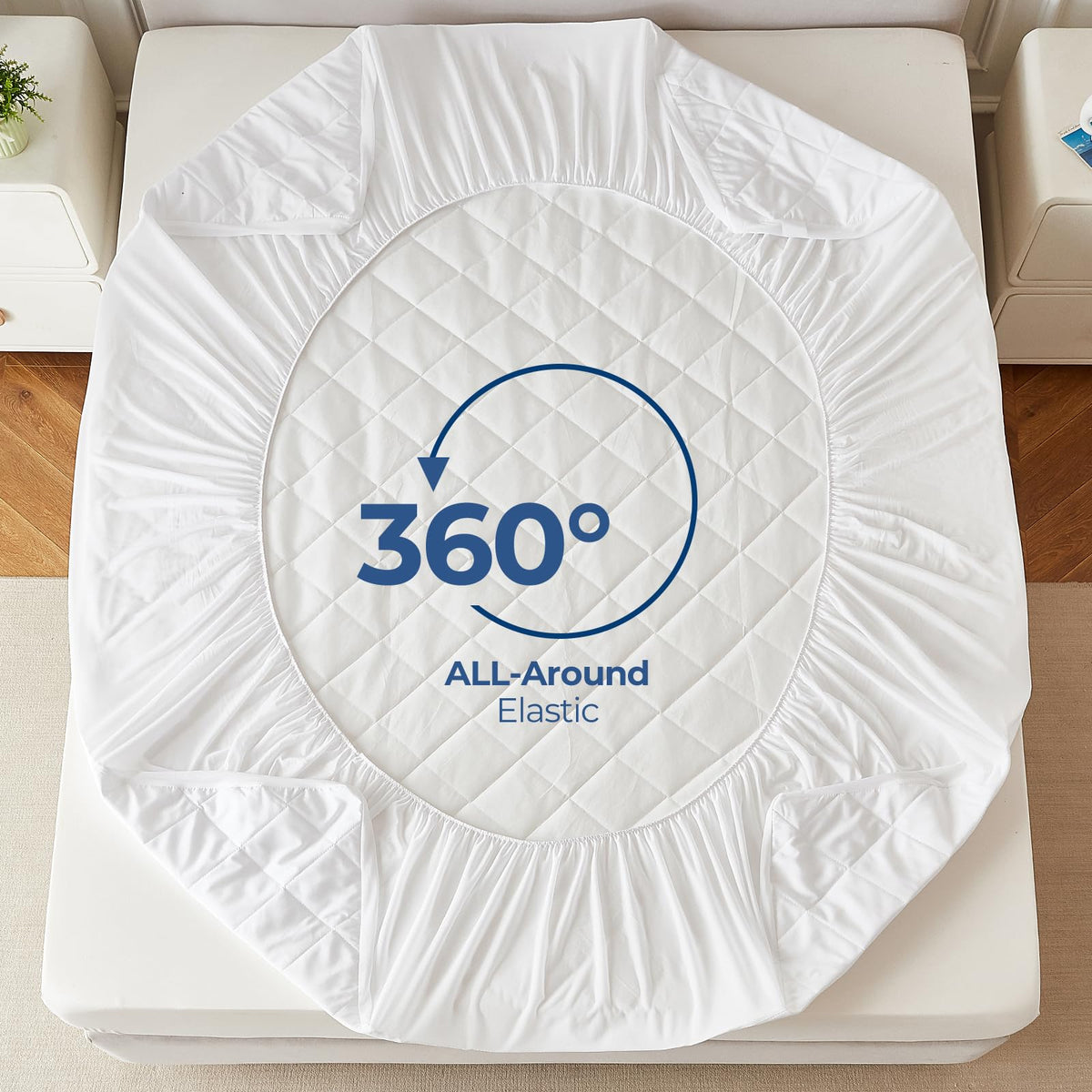 EXRUBY Queen Waterproof Mattress Protector - 100GSM Quilted Mattress Pad with Diamond Pattern - 8-20" Extra Deep Pocket Fitted Cover - Breathable& Noiseless