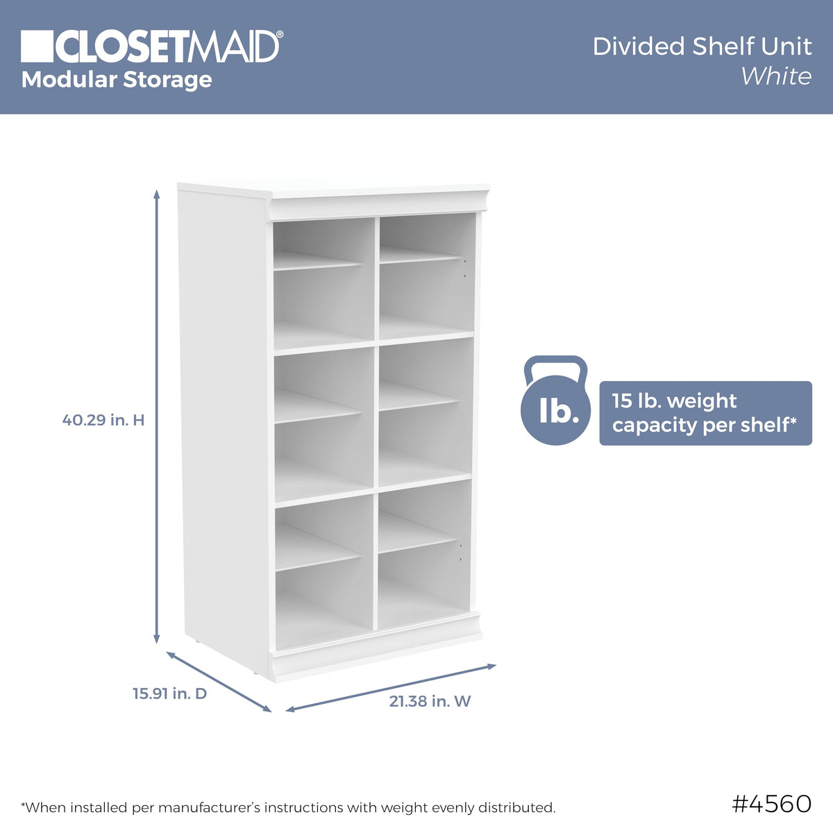 ClosetMaid Modular Storage 68.76-78.78-inch W 4-Drawer 19-Shelf Wood Closet System with Doors, White
