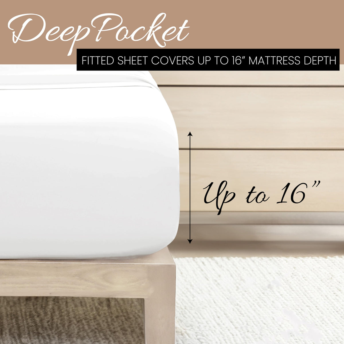 Linen Market Brushed Microfiber King Sheet Set 4 Piece – Oeko-TEX Certified Ultra Soft & Wrinkle-Free - 16" Deep Pocket Sheets - Easy Care King Size - White