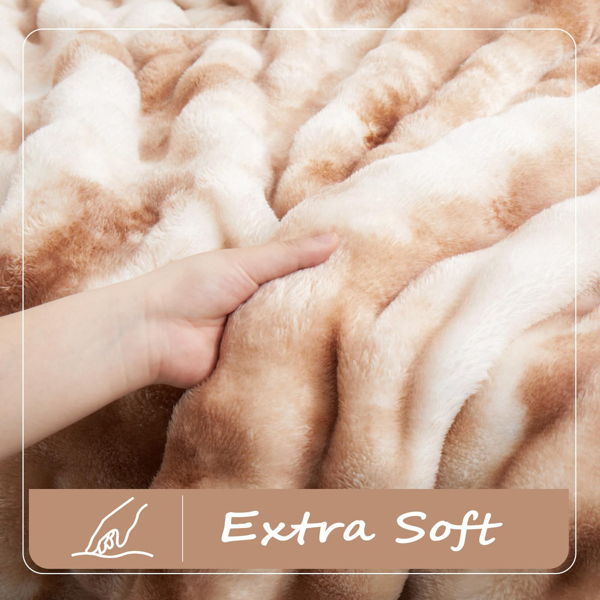 PU MEI Fleece Blanket - Throw Blanket for Couch, Luxury Bubble Fluffy Plush Twin Cozy Soft Warm Fuzzy Extra Large Blanket for All Season Use 60"*80" -Brown1