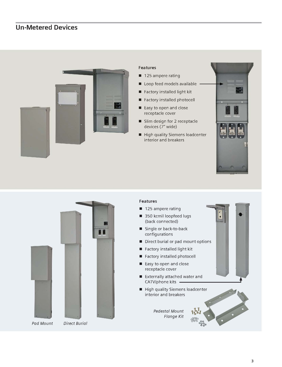Siemens TL137US Talon Temporary Power Outlet Panel by with a 20, 30, and 50-Amp Receptacle Installed, 125 Amp Main Breaker, Unmetered