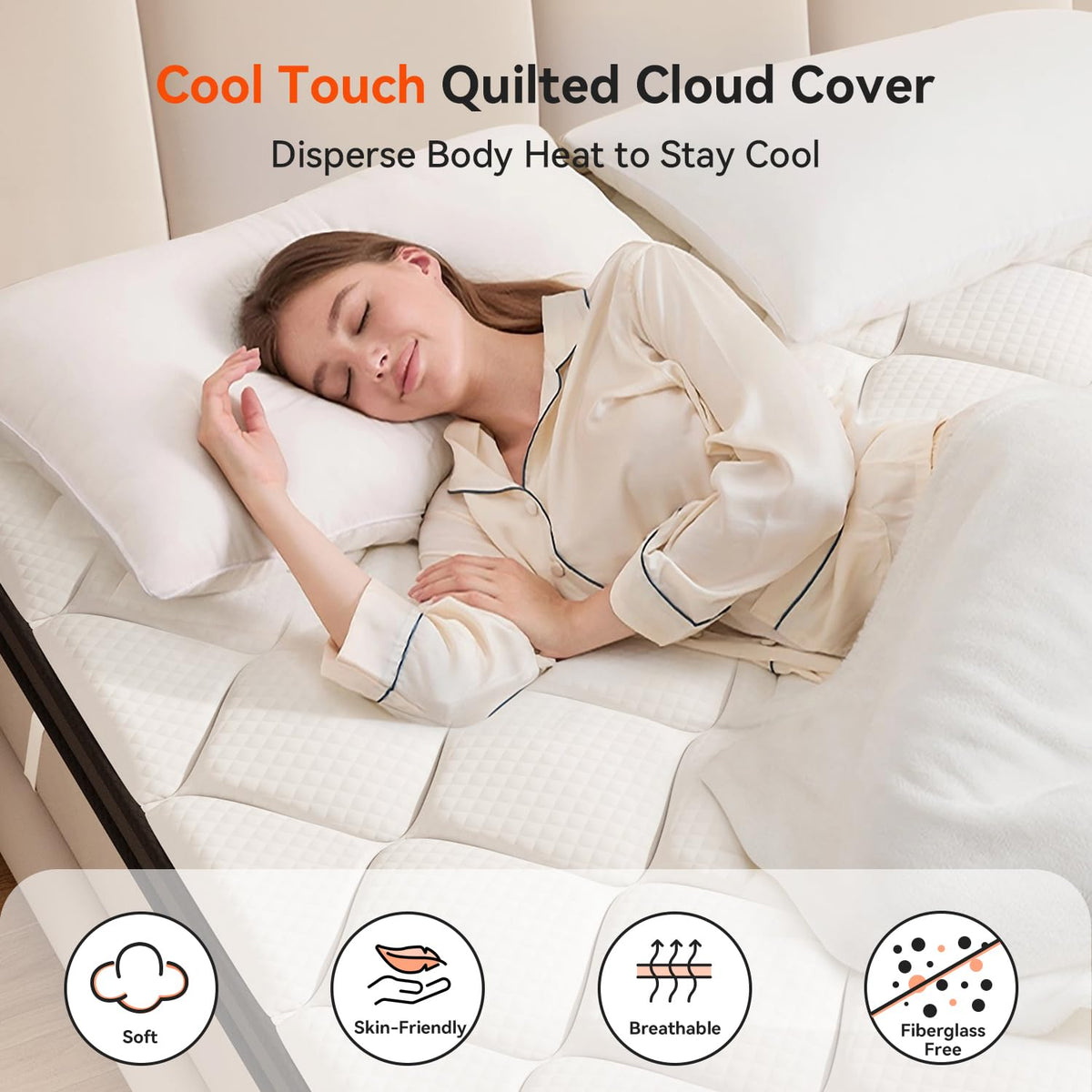 ELEMUSE 3 Inch Queen Size Memory Foam Mattress Topper, High Density Gel Foam Bed Toppers with Cooling Pillowtop for Back Pain Relief, Medium Firm Mattress Pad for Comfort Body Support