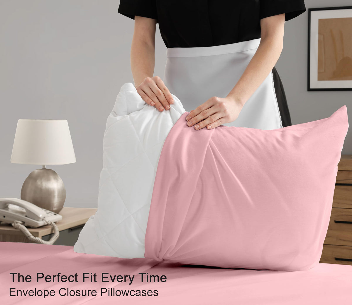 RUVANTI 100% Cotton Percale Sheets King Size – Crisp Cooling Bed Sheets for Hot Sleepers, Deep Pocket 16”, Soft Breathable & Durable Hotel-Style 4 Piece Set, Bridal Rose