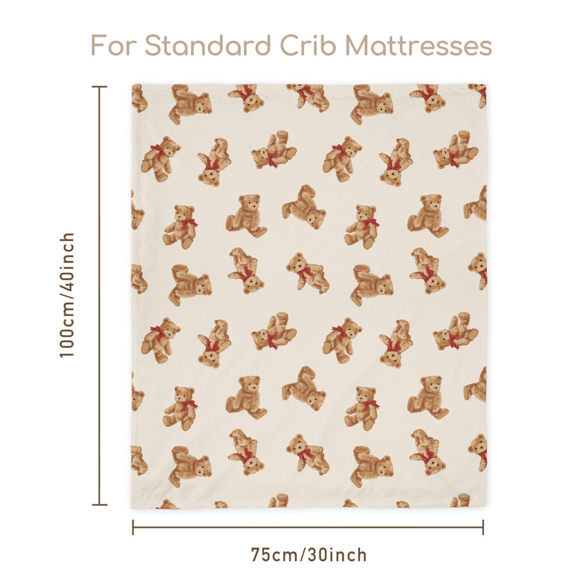 CIVARUA KIDS Bear Minky Baby Blanket, Ultra Soft Cozy Nursery Blanket for Unisex Boys Girls, Fluffy Toddler Infant Newborn Warm Nursery Bed Blankets for Crib Stroller or Carseat, 30”×40”, Beige