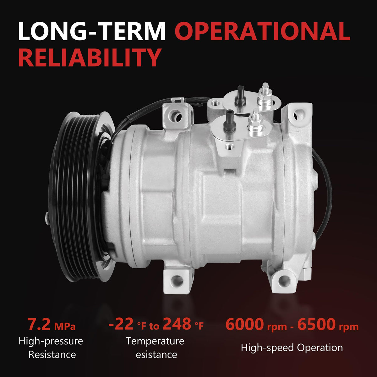 New Air Conditioner AC Compressor with Clutch Fit for 2005-2008 Honda Pilot, 2003-2007 Accord 3.0L, 2005-2007 Odyssey, 2006 Ridgeline, 2003-2006 Acura MDX 3.5L, 2004-2008 Acura TL 3.2L/3.5L #CO 10736C