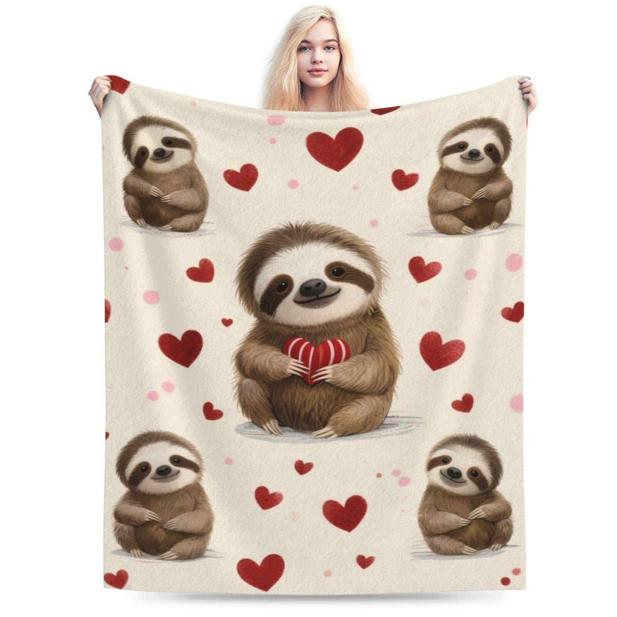 Sloth Blanket, Soft Plush Fleece Animal Throw Blanket - Cozy Warm Stuff Blankets Bedding Sloth Gifts for Women Girls Kids Adults 40"X50"