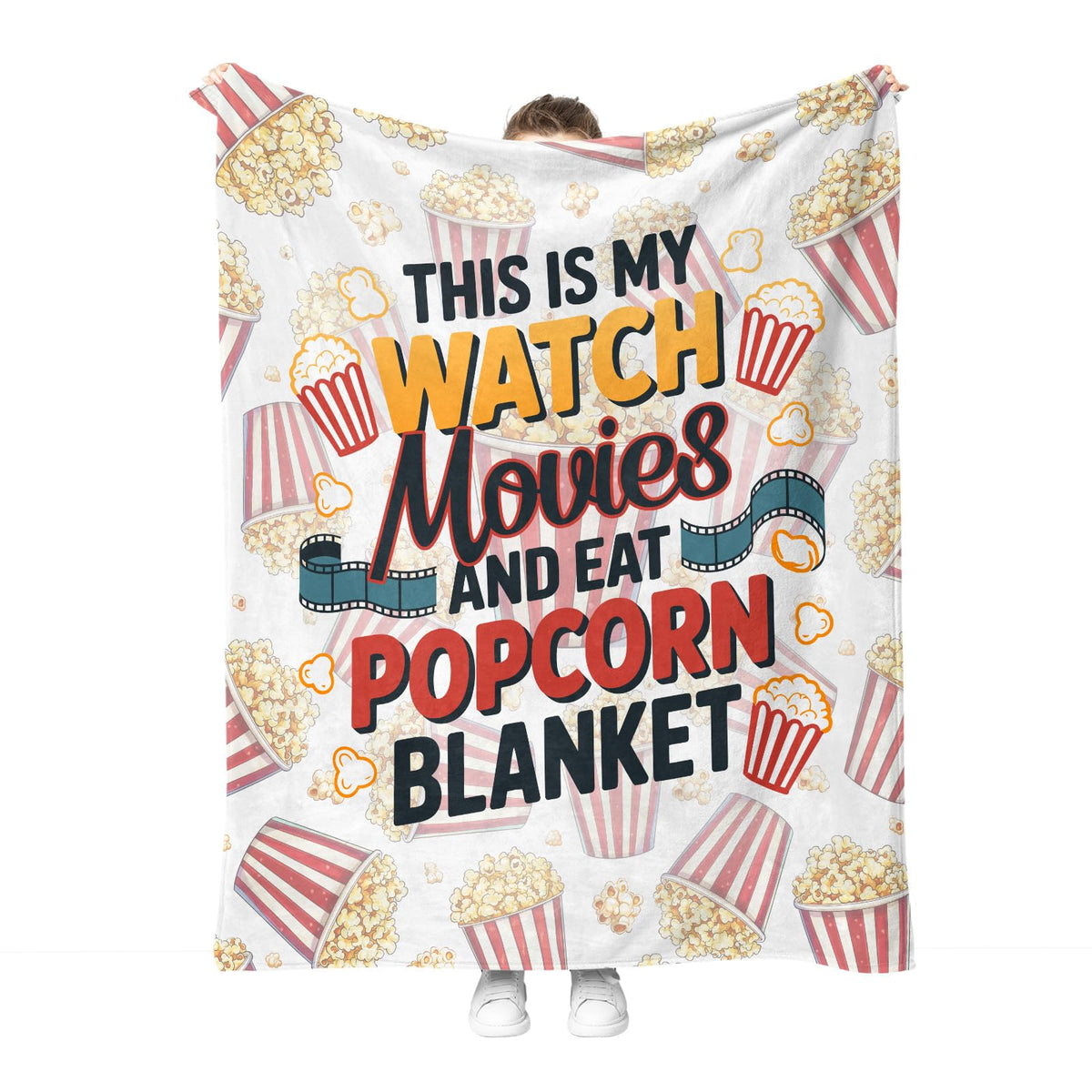 Hohoto Movies Popcorn Throw Blanket Gifts for Adult Kids, Movie Theater Cinema Home Room Decor for Women Men,Blanket for Bed Sofa Couch 50"x60"