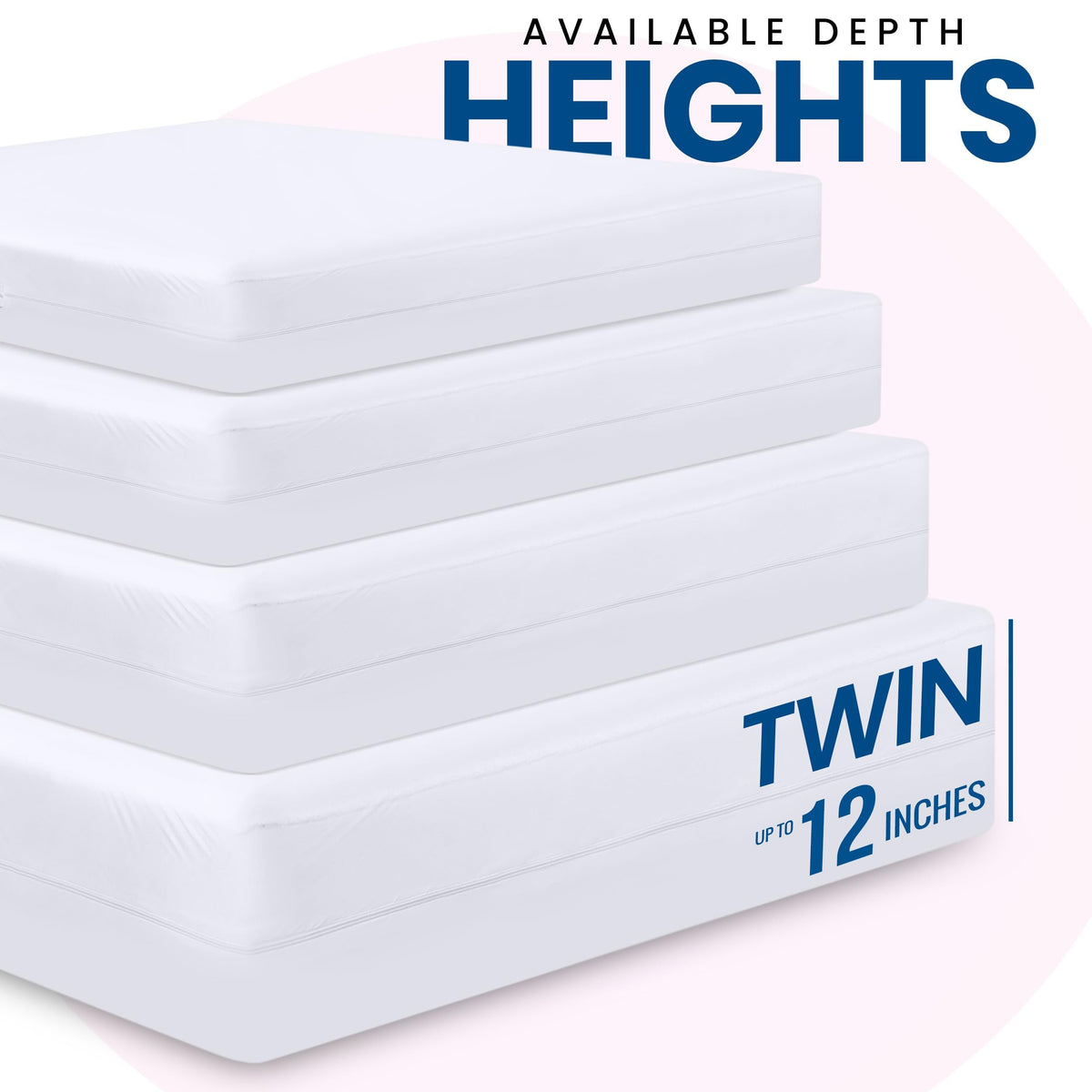 Utopia Bedding Premium Zippered Mattress Encasement (Fits 12 Inches Mattress, Twin) - Waterproof and Bed Bug Proof Mattress Protector - Six-Sided Mattress Cover (Pack of 2)