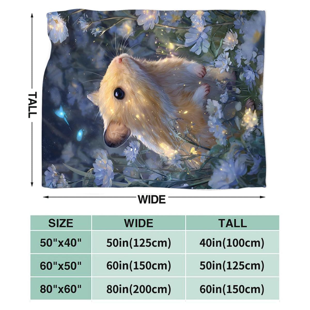 Baegopa Hamster Blanket Gifts for Girls Boys Guinea Pig Lover Throw Cozy Plush Fleece Flannel Lightweight Fuzzy Blankets for Women Men 50"X40"