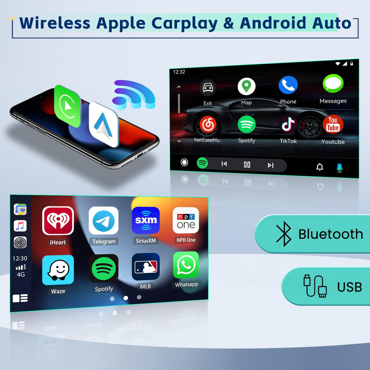 5Ghz WiFi [8Core 4G+64G] Android 15 Car Radio for Ford F150/F250/F350 2004-2014 Fusion Edge Explorer Taurus Car Stereo with Carplay Android Auto, 7 Inch HD Touchscreen with GPS Bluetooth FM/RDS SWC