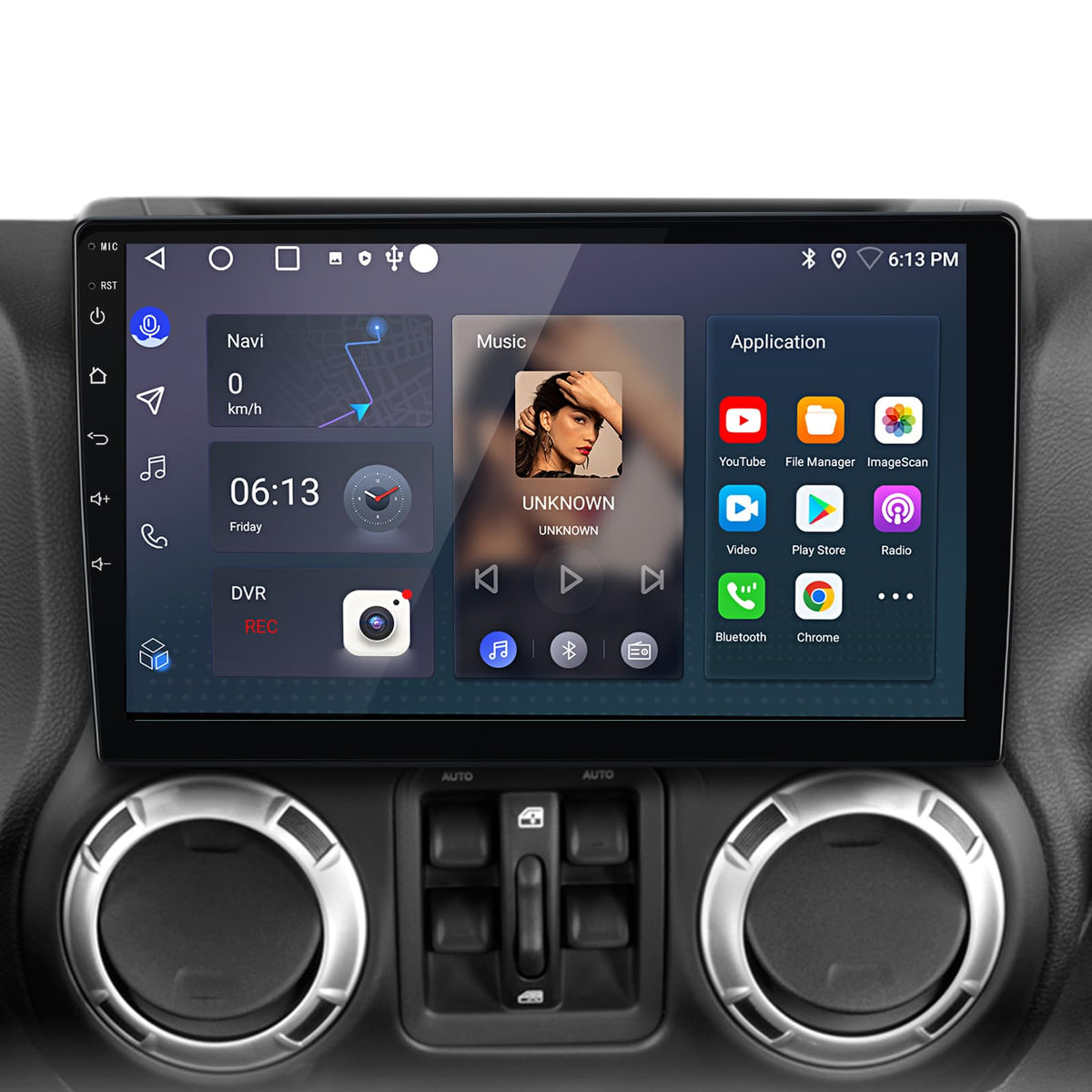 AWESAFE Car Stereo Radio for Jeep Wrangler JK Compass Grand Cherokee Dodge Ram 1500 with GPS FM Bluetooth CarPlay and Android Auto