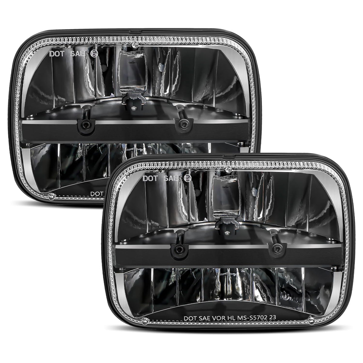 UNI-SHINE 5x7 led headlight 2pcs 7x6 led headlight Reflector Plug and Play H6054 H5054 Hi/Lo Sealed Beam DOT Approved Compatible with jeep Wrangler YJ Compatible with Cherokee XJ
