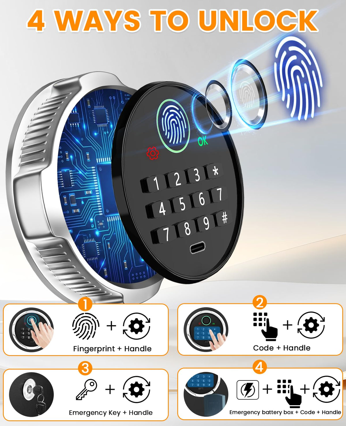 2.8 Cuft Biometric Drop Safe for Business, Anti-Theft Fingerprint Safe with Quick Place Drop Slot, Digital Keypad and Spare Key, Safe Box for Home Office Retail Store Business Mail Church