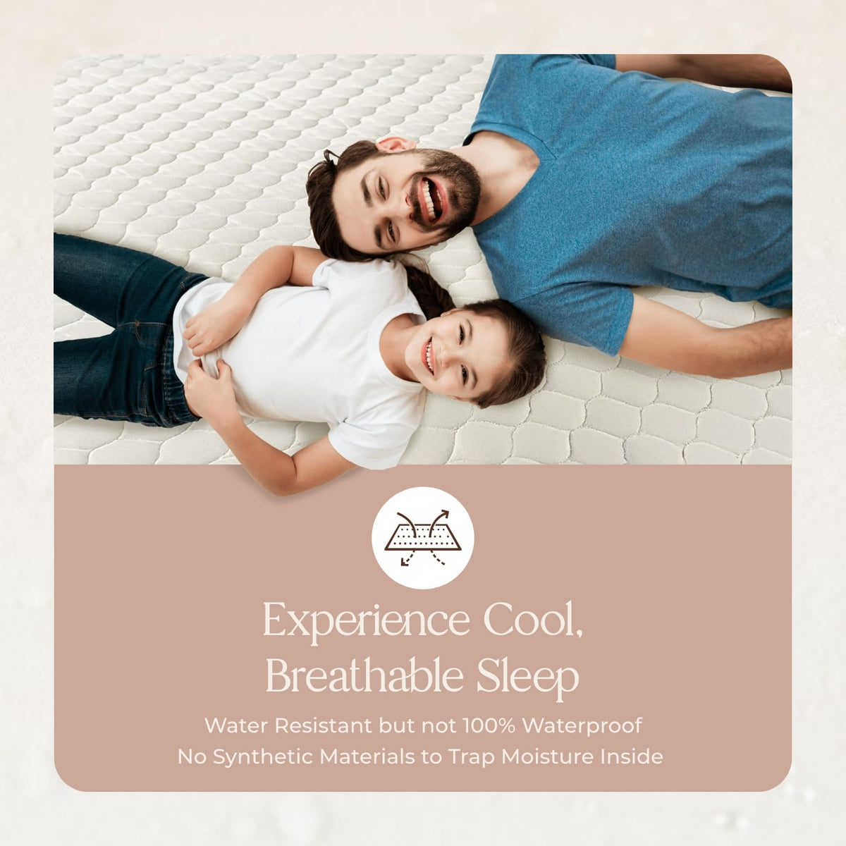 100% Cotton Organic Mattress Pad - Breathable & Cooling Mattress Protector Cal King - Premium 300GSM Quilted and Machine Washable - Fairtrade & GOTS Certified Bed Protector (White, Cal King)