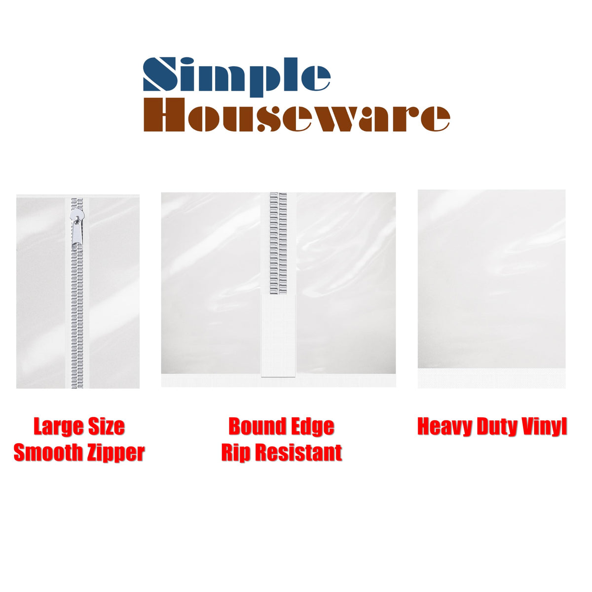 Simple Houseware Industrial Grade Z-Base Garment Rack, 500lb Load with 62" Extra Long bar w/Clear Cover and Tube Bracket