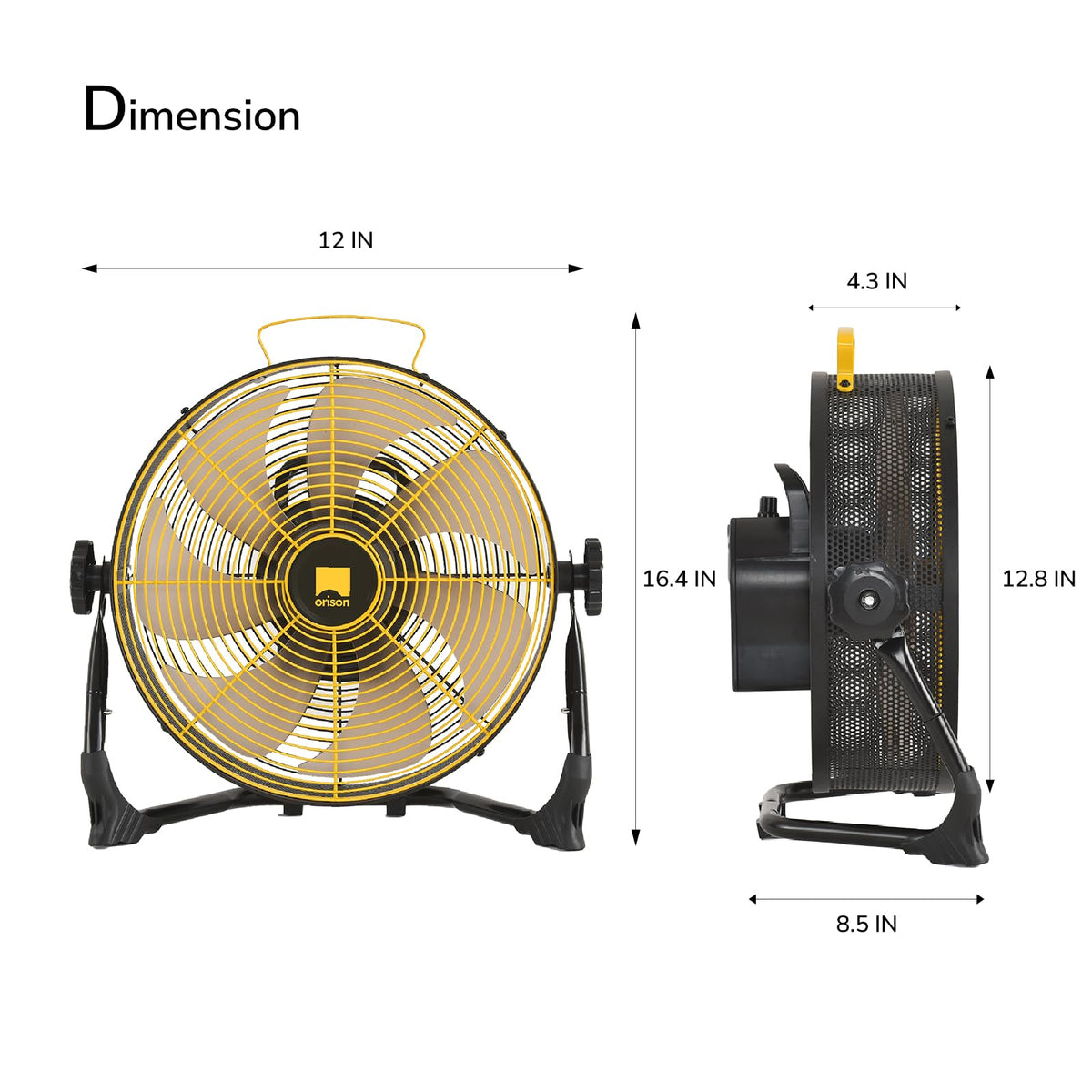 Orison 12" Portable Battery Operated Floor Fan, High-Velocity Floor Fan,Cordless Fan for Camping, Travel, Tents, Hurricanes