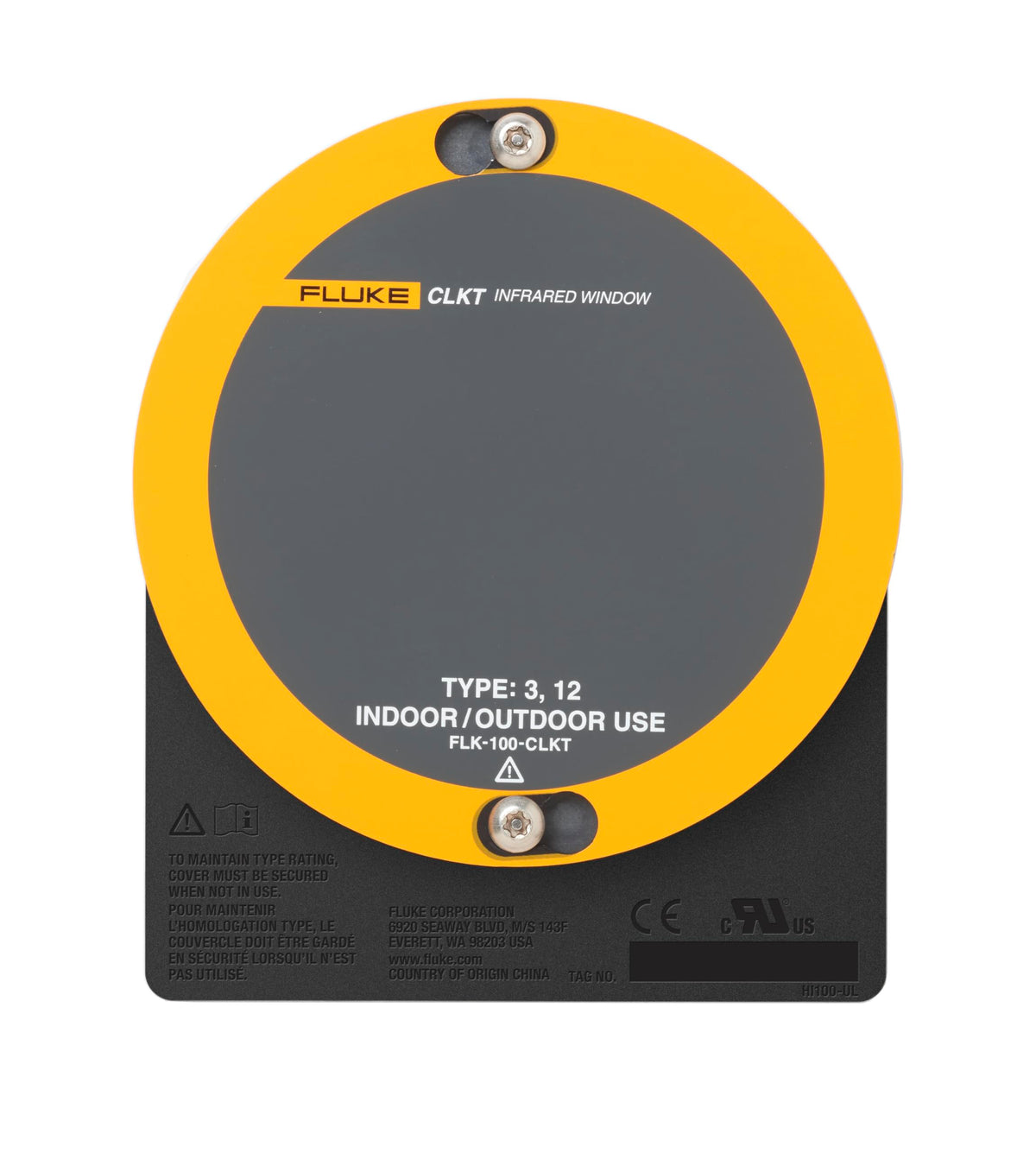 Fluke 100-CLKT C-Range IR Window with Kwik Twist, 4" Diameter, 0.16" Thick, For Outdoor and Indoor Applications