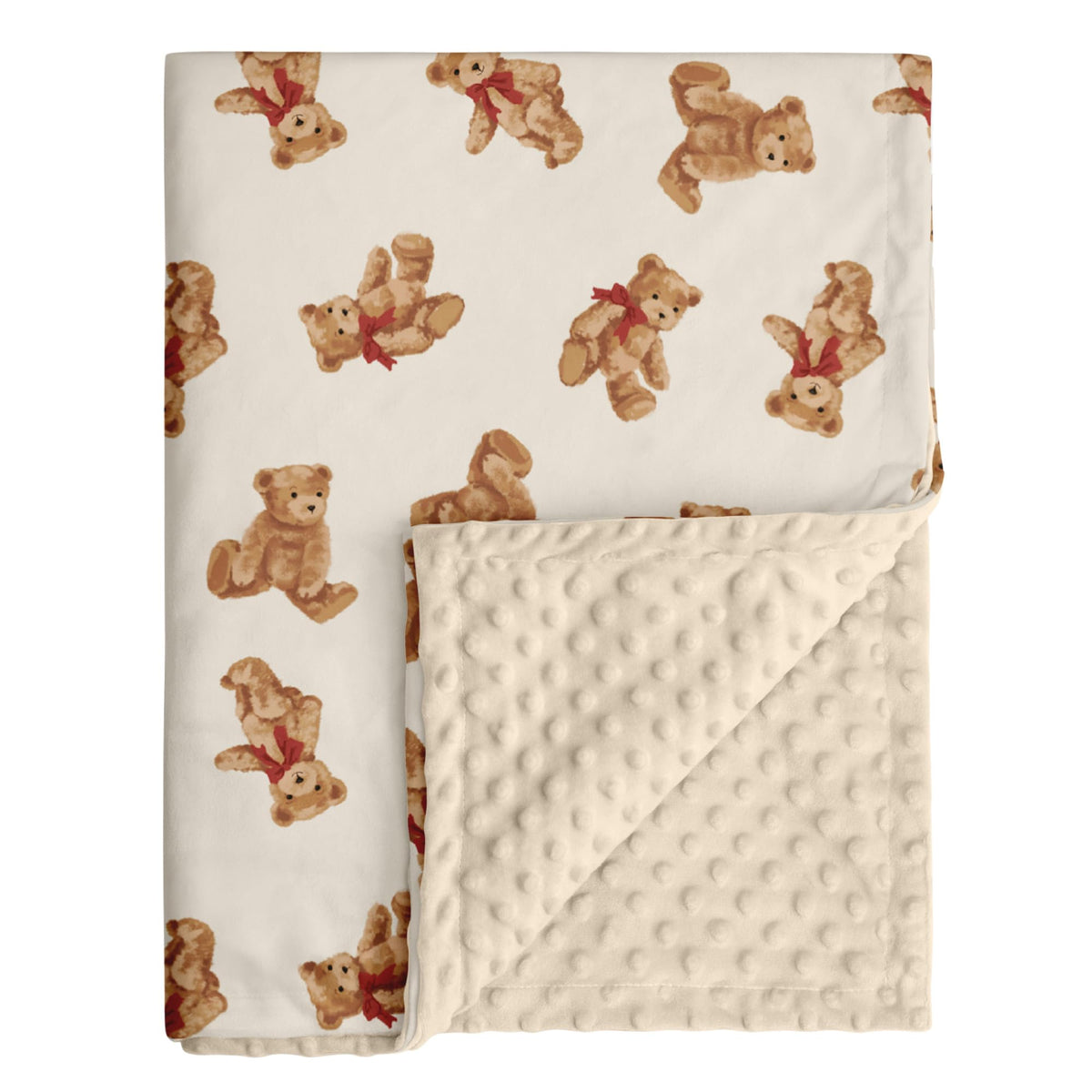 CIVARUA KIDS Bear Minky Baby Blanket, Ultra Soft Cozy Nursery Blanket for Unisex Boys Girls, Fluffy Toddler Infant Newborn Warm Nursery Bed Blankets for Crib Stroller or Carseat, 30”×40”, Beige