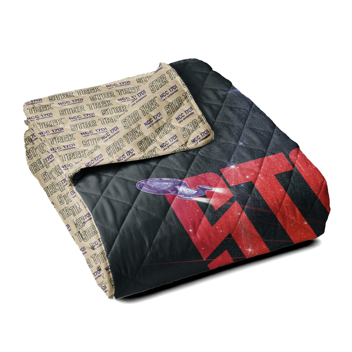 Northwest Star Trek Classic Warp Speed C Quilted Throw Blanket 60x80 inches