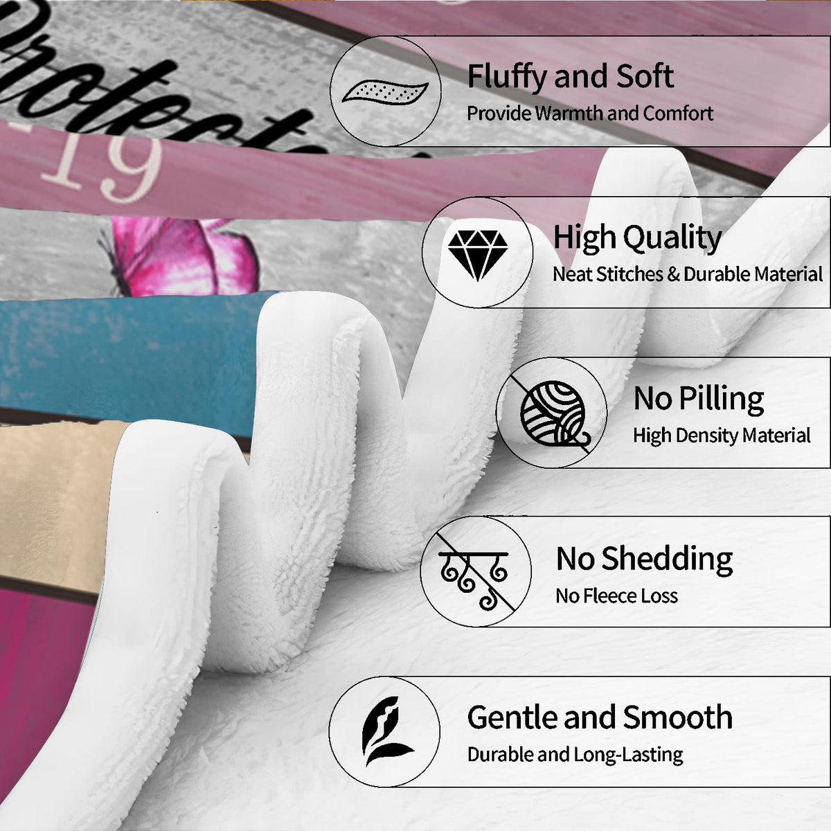 God Says I Am Blanket, Personalized Christian Throw Blanket,Inspirational Jesus Throw Blankets,Confirmation Catholic Spiritual Blankets for Kids (Custom Photo God Says I Am - Wooden Board Style)
