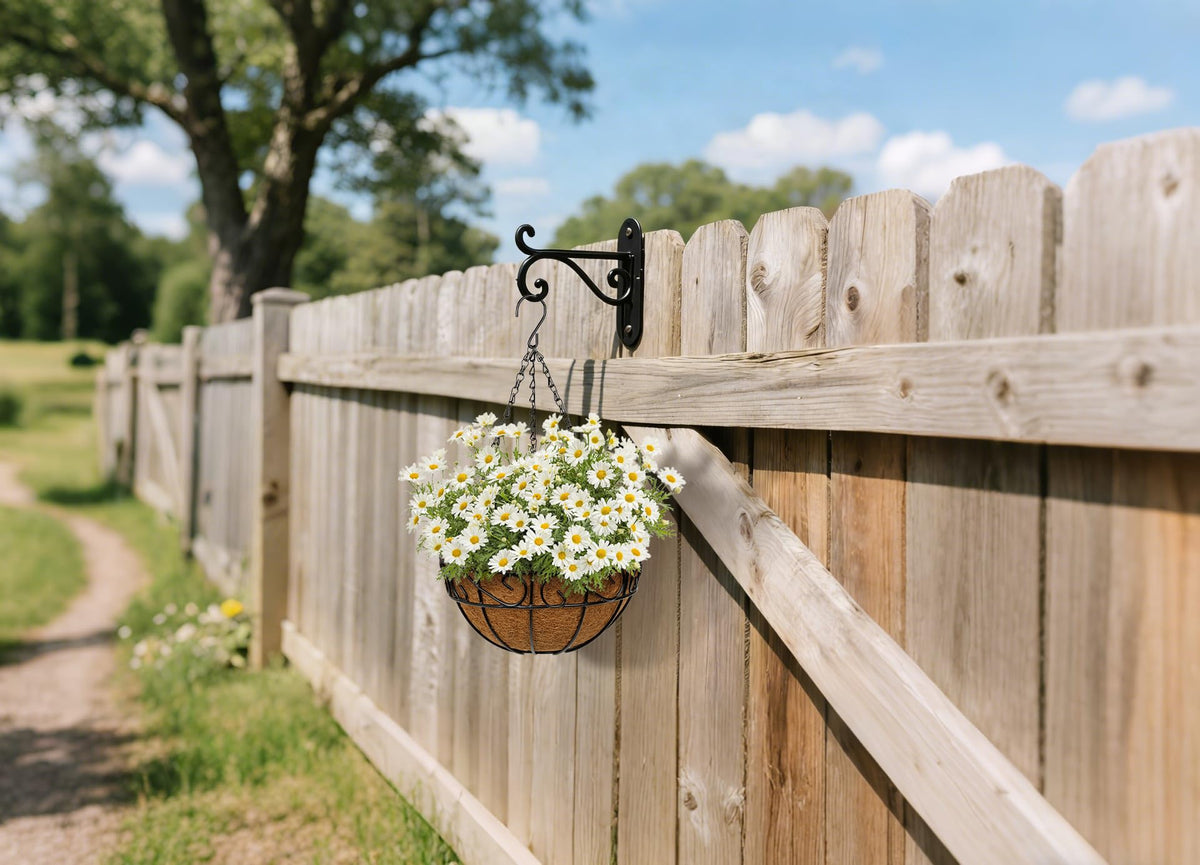 Nature Crafted 2 Pack 10 inch Metal Hanging Baskets for Plants, Round Metal Wire Hanging Basket Planter with Coco Fiber Liners Chain for Garden Home Porch Patio, Flower Border