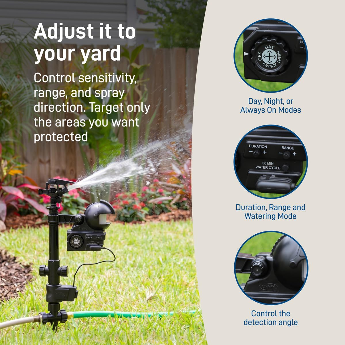 Orbit Yard Enforcer Motion-Activated Sprinkler - Outdoor Animal Repeller & Lawn Protector - Motion Sensor - Multi-Angle Detection - Weatherproof Dual-Purpose Sprinkler - 62100