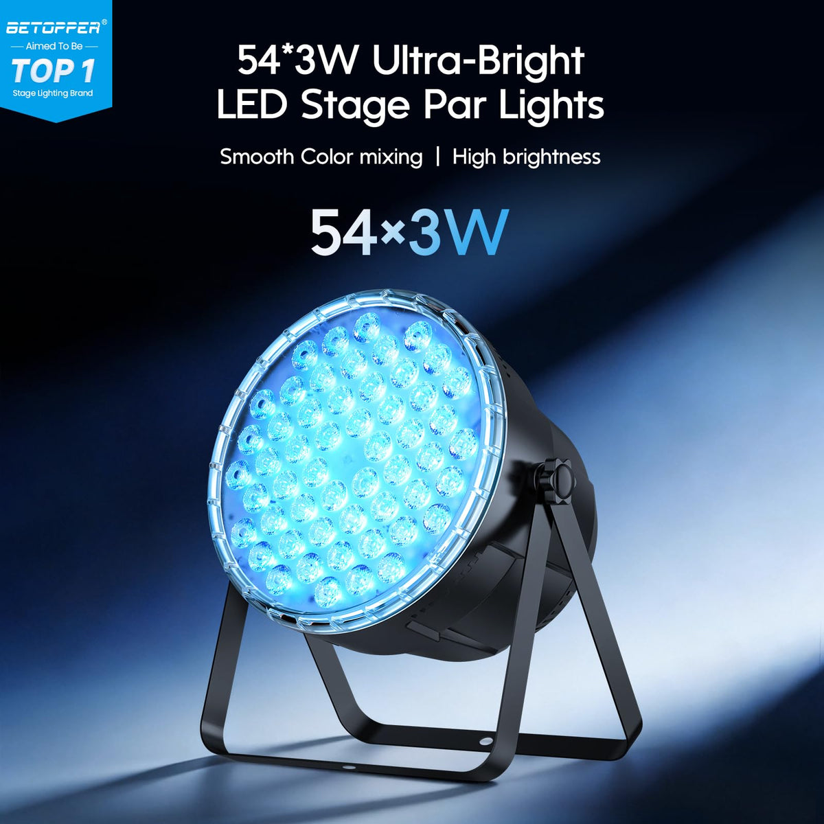 BETOPPER Par Lights with Remote Control, 54x3W LED RGB 3-in-1 Stage Lights DMX DJ Lighting Fixtures, Superior Brightness Strobe Light & Wash Light for Party, Concert, Church, Wedding, Bar,8 Pack