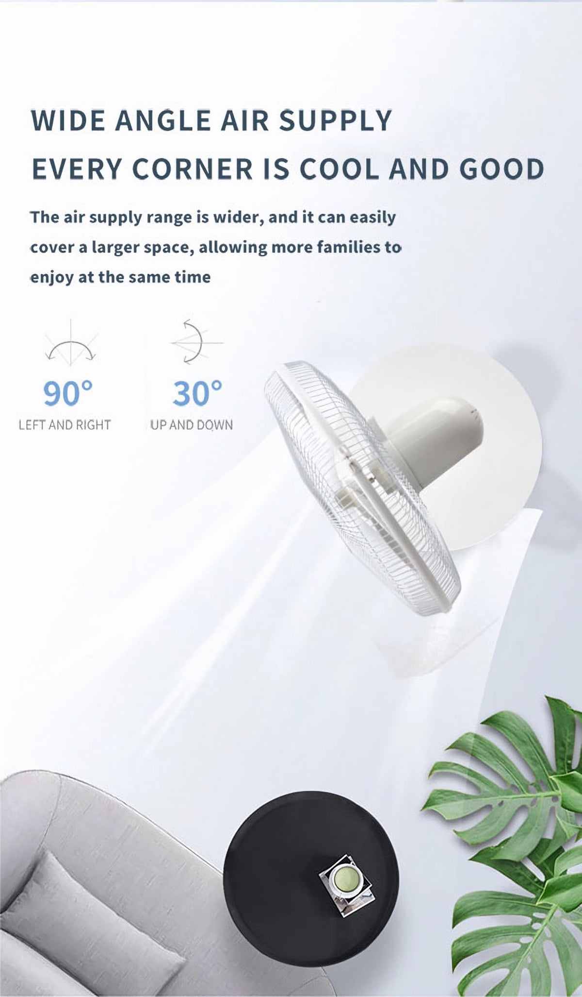 GBEOSMO 16 Inch Solar Oscillating Standing Fan,14400mAh Rechargeable Pedestal Floor Fan,Height-adjustable Suitable,Night Led Light, Solar Panel 2*LED Bulds, for Home Ofiice Bedroom, Study or Outdoor