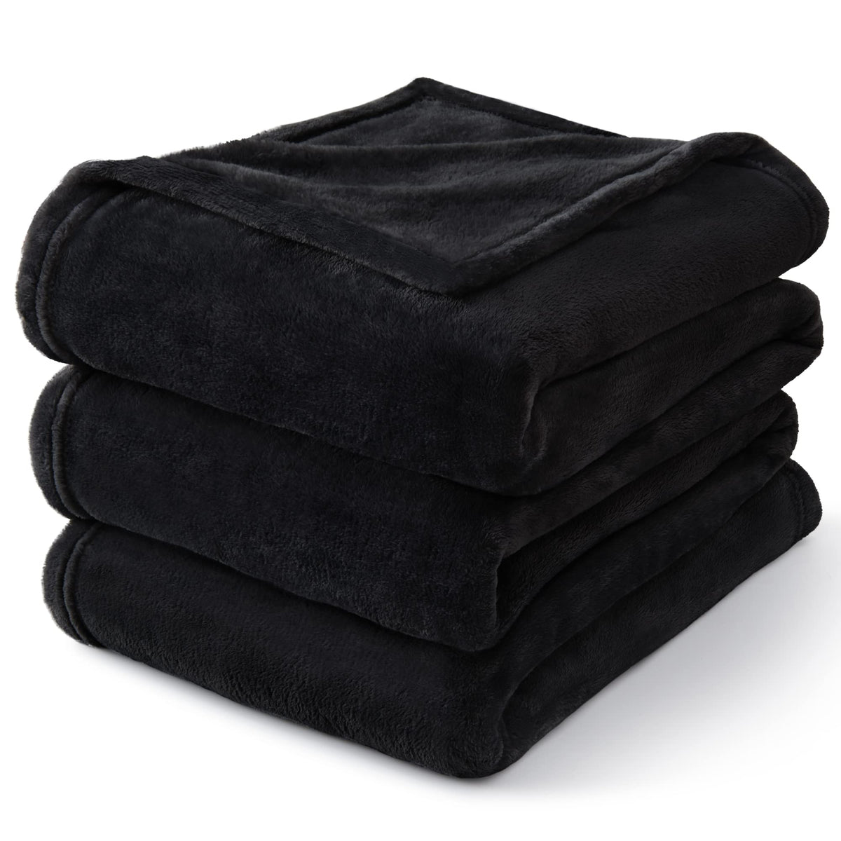 BEDELITE Fleece Blanket Black Throw Blankets for Couch & Bed, Luxury Plush Cozy Fuzzy Blanket 50x60 inches, Super Soft Warm Lightweight Throw Blanket for Travel Camping