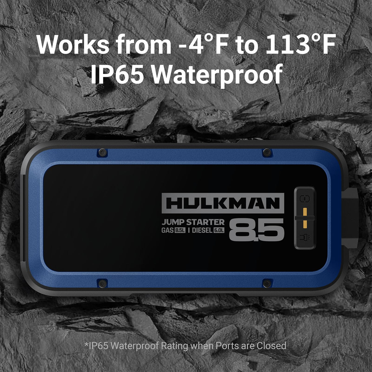 Hulkman Alpha85,Cobalt Blue,2000A 74Wh Smart Jump Starter, 12V Portable Car Battery Booster with 3.3" Display, USB-C Power Pack, 5-Mode Flashlight, Jumper Cables for up to 8.5L Gas/6.0L Diesel