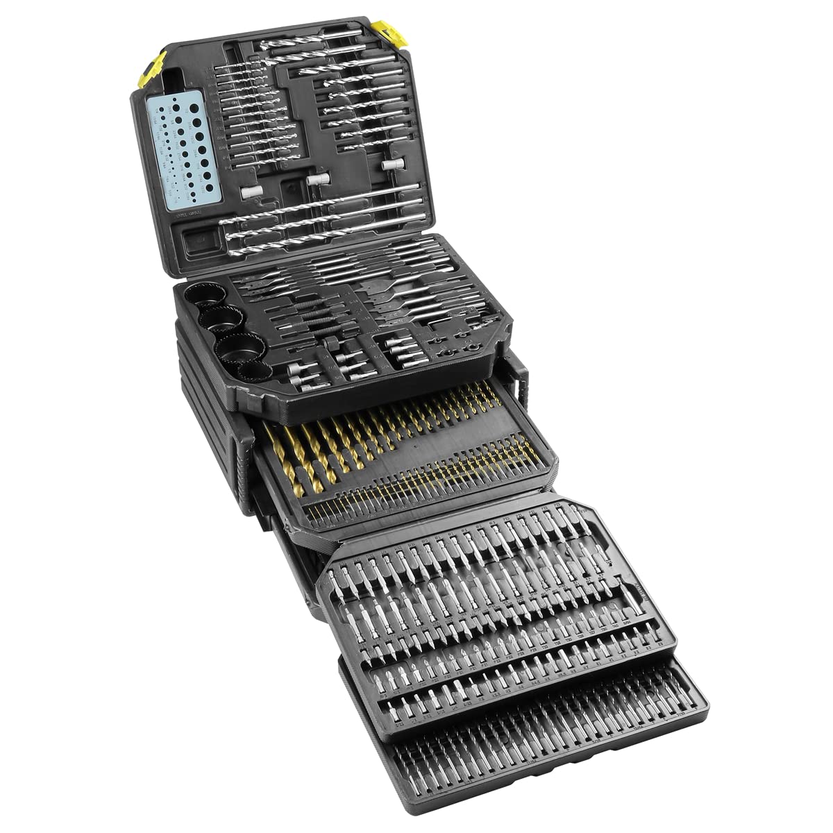 K Tool International 10330 Drill Bit and Accessory Set, 326 Piece Bit Kit, Folding Storage Case, Portable Carry System, for Shop, Garage, and Jobsite Use, Metal, Wood, and Plastic