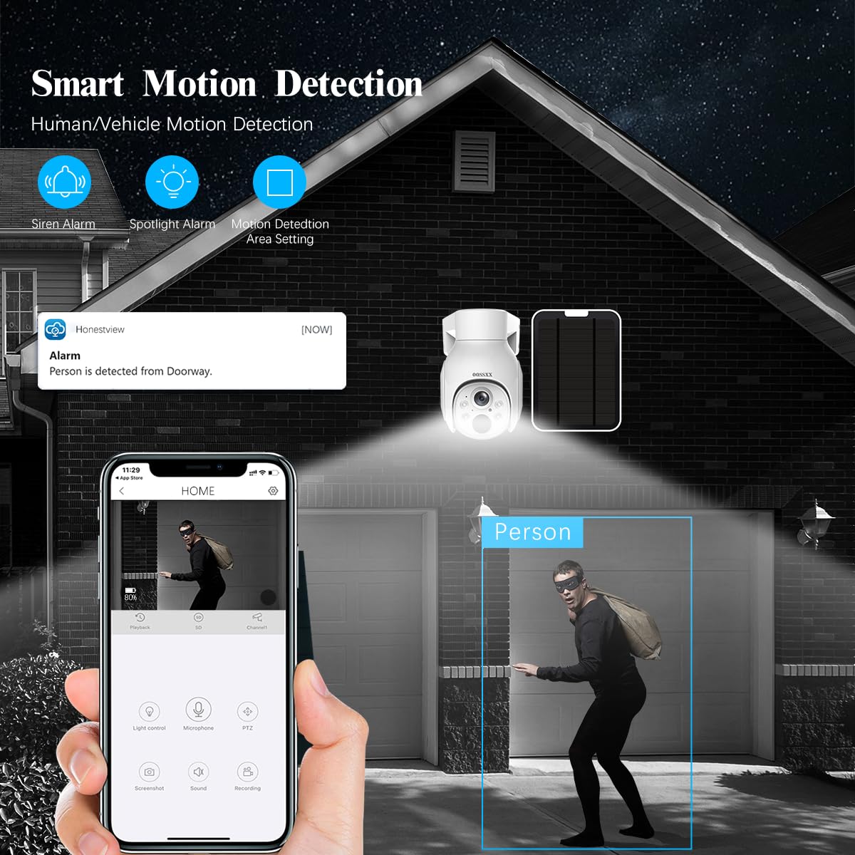 (2026 New) Wireless Solar Security Camera System, 4MP PTZ Outdoor Cameras with 10CH NVR, 2W Solar Powered, 64GB Local Storage, 2-Way Audio, Motion Detection, 2.4G & 5G WiFi, No Subscription, 4-Cam Kit