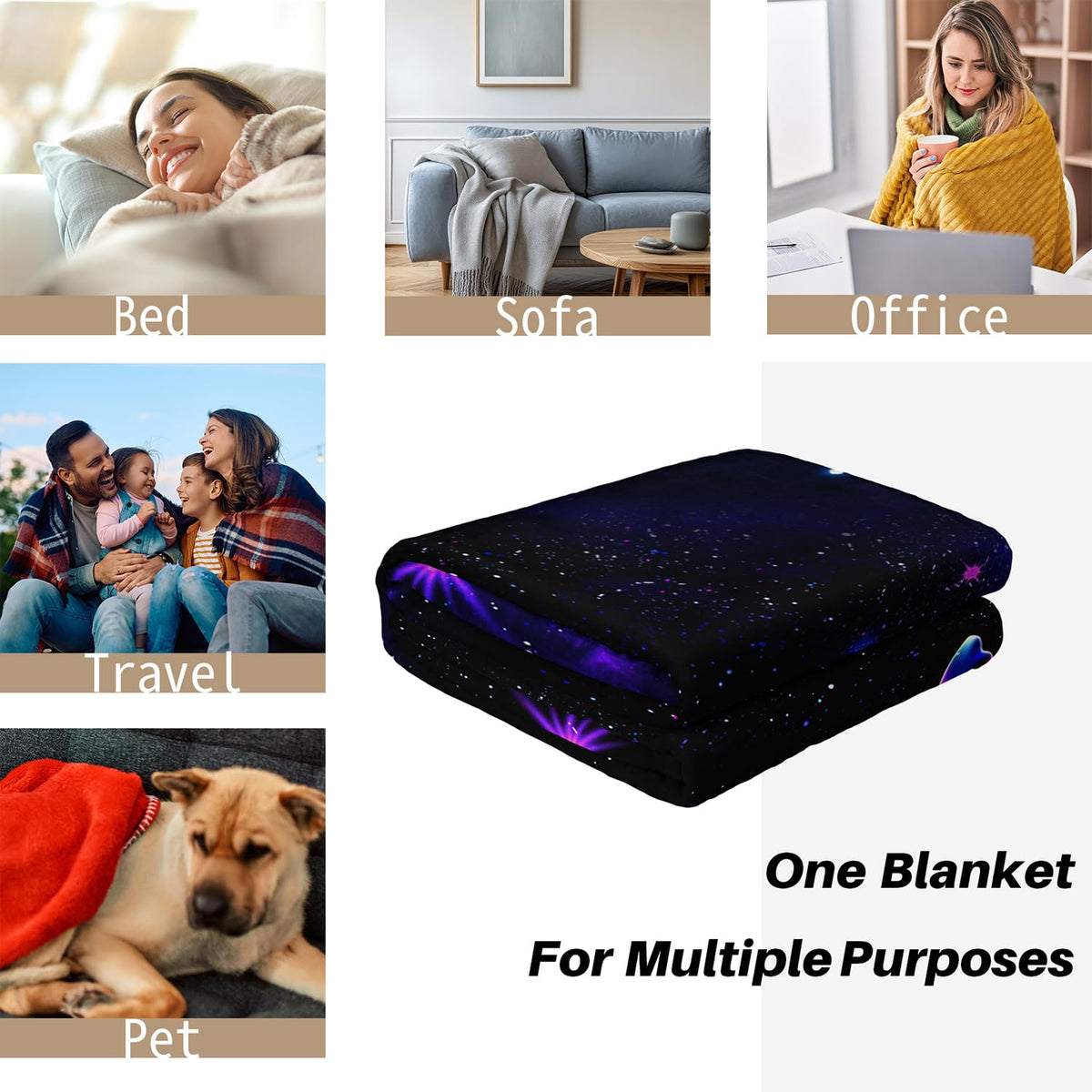 HOSIMA Kawaii Axolotl Blanket for Kids,Axolotl Sitting on Moon Reading Book,Butterflies Pattern Aesthetic Flannel Galaxy Blanket for Girls Sofa Bedroom Decor,59L*47W.