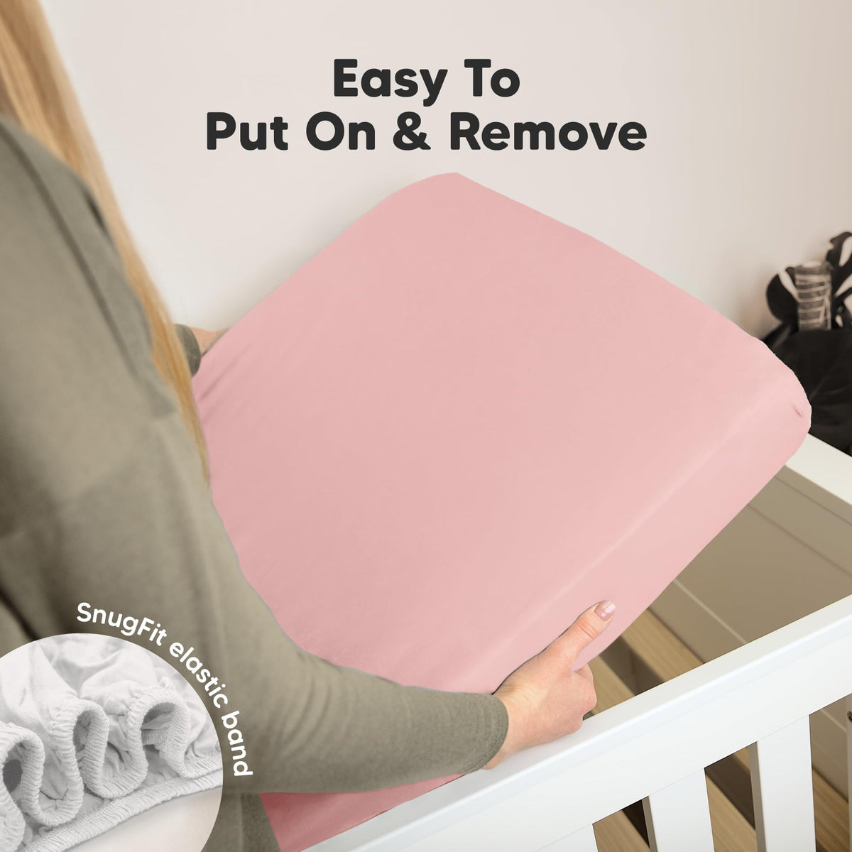 KeaBabies 2-Pack Organic Cotton Crib Sheets for Boys, Girls - 52x28 Fitted Crib Mattress Sheet Neutral, Breathable Cover for Baby Bed Set, Toddler Mattress, Soft & Cute Prints (Rose)