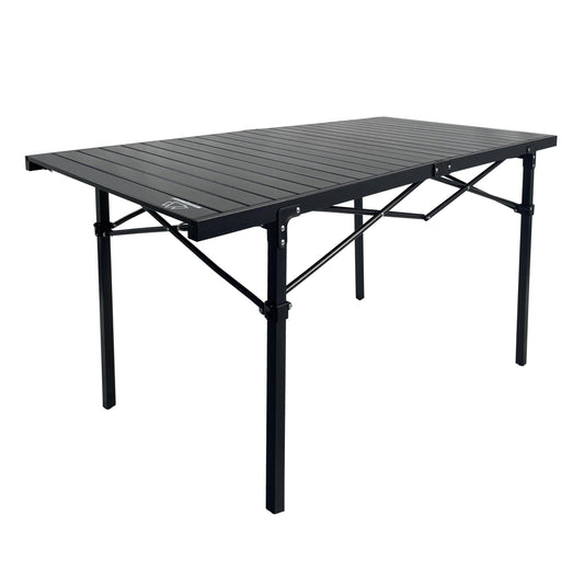 MOUNTAIN SUMMIT GEAR Heavy-Duty Roll-Top Table for Camping - Portable Aluminum-Top Folding Table with Steel Frame by Caddis Sports, Inc. (Extra Large)